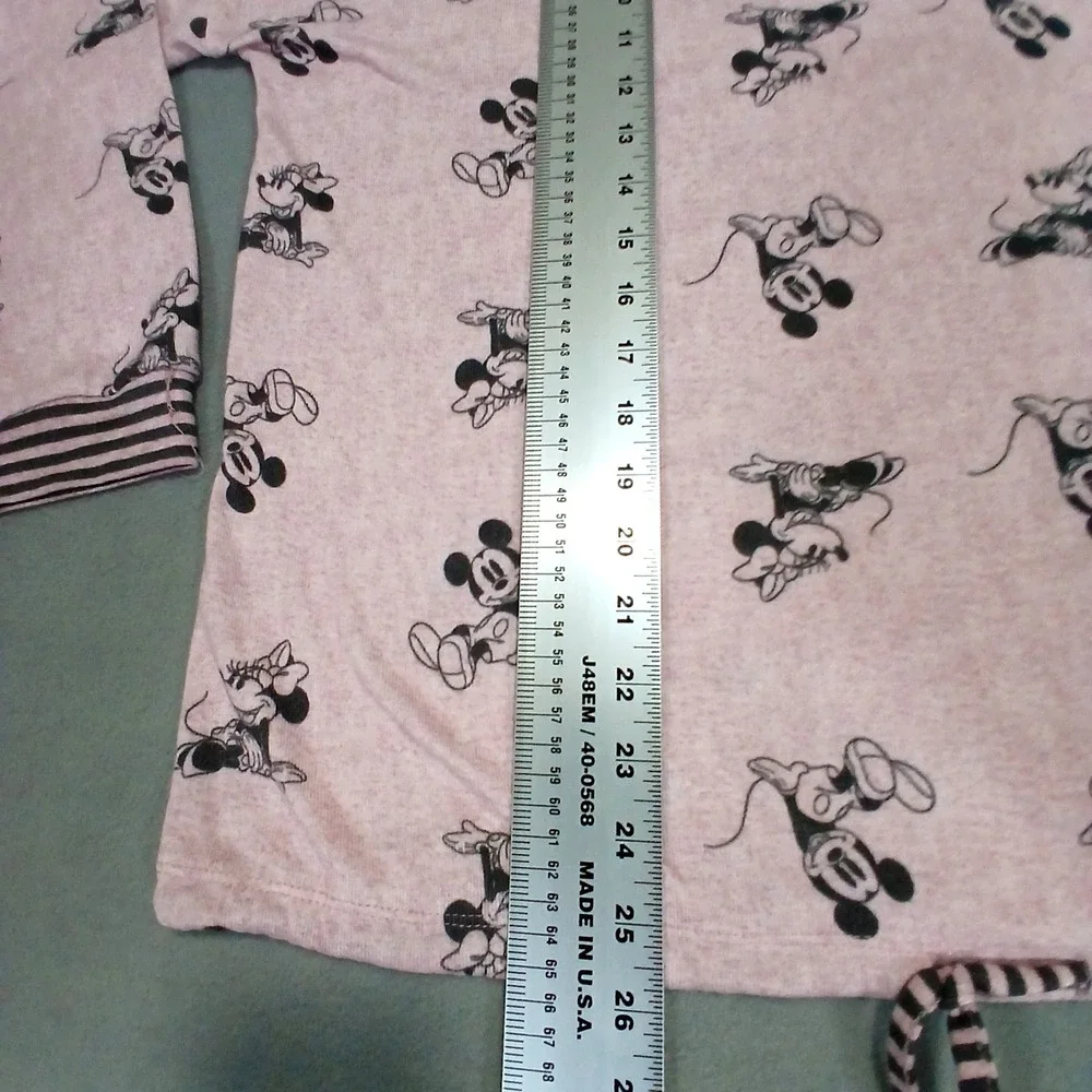 Disney Women Sleepwear XL‎ Pink Graphic Print Mickey Mouse Pajama Top - Picture 4 of 8
